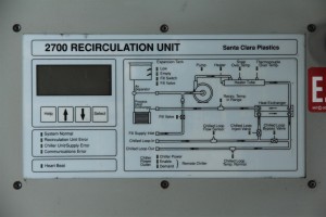 2700 Chiller Recirculation Recirclaing unit / 30 Amps 50~60Hz / 220~240V / Phase 1 / SCP Santa Clara Plastics